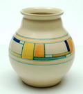  Aardewerk Velzen Blokjes vaas ontwerp E.Snel 1924-'32 uitvoering Potterie Kennemerland Velzen 