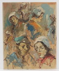  Studie in olieverf op karton uitgevoerd door Willy Martens 1856-1927 ca.1905 Willy Martens was directeur van het Mesdag Museum in Den Haag tot 1924 en lid en voorzitter van de Haagse Pulchri Studio ook lid van Arti et Amicitiae te Amsterdam 
