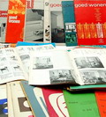  71 exemplaren van het maandblad Goed Wonen uit de periode 1953-'68 met zéér veel interieur artikelen De vroege nummers zijn gemaakt onder redactie van Mevr.B.Niegeman-Brand A.Bueno de Mesquita W.H.Gispen Ch.Karsten J.Rietveld Hein Salomonson 