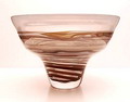  Unica kom MB 565 melkglazen binnenkant met helderglazen overlay waarin spiraal ontwerp Floris Meydam 1958 uitgevoerd door meester-glasblazer J.Keuken Leerdam 