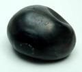  Black glass object in shape of a stone with clear glass lense design Alfredo Barbini ca.1975 executed by Barbini Murano / Italy 