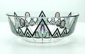  Glass bowl with enemal paint decoration designer unknown executed by Fachschule Steinschönau ca.1920 Czechoslovakia 