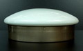 Giso  lamp no.114 grootste maat aluminium plafondplaat met wit glazen kap uitvoering  Gispen  1927  