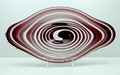  Serica spiralenschaal met paarse en heldere banen ontwerp Floris Meydam 1953 uitvoering Leerdam / Holland 
