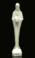  Wit geglazuurd beeld van Madonna met Kind ontwerp G.Antheunis ca.1930 uitvoering Zuid-Holland / Gouda tekst herzien 