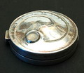 Silver box with hammered cover with cabuchon cut moonstone design executed by Gebr.Reggers ca.1930 Amsterdam / the Netherlands 