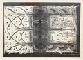  Houtsnede ingelijst ontwerp voor boekomslag ontwerp uitvoering G.W.Dijsselhof ca.1900 