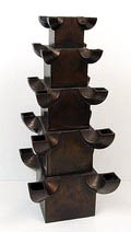  Grote bronskleurige steengoed tulpentoren ontwerp uitvoering Jan van der Vaart 1976-'77 