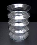  Helderglazen vaas Lampion-model ontwerp L.J.F.Linssen 1963 uitvoering Glasfabriek Leerdam 
