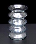  Helderglazen vaas Lampion-model ontwerp L.J.F.Linssen 1963 uitvoering Glasfabriek Leerdam 