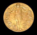  Bronzen penning uitgegeven ter gelegenheid van het 75-jarig bestaan van de Hollandsche IJzeren Spoorweg Maatschappij 1839-1914 ontwerp J.C.Wienecke 1872-1945 Nederland 