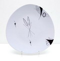  Aardewerk driekantige schaal met decor Capri uitvoering Flora / Gouda ca.1955 