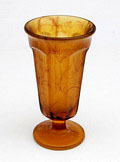  Amber Cloudglass vaasje uitvoering The Davidson Glass Company ca.1935 Gateshead / Engeland 