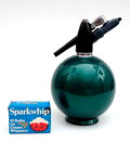  Geanodiseerd groene Globemaster soda syphon uitvoering Sparklets / Engeland ca.1960 Incl ongeopend doosje met 10 patronen 