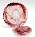  Twee paarse Cloudglass schalen diam 19 29,5 cm uitvoering The Davidson Glass Company ca.1935 Gateshead / Engeland 