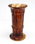  Amber Cloudglass vaas uitvoering The Davidson Glass Company ca.1935 Gateshead / Engeland 