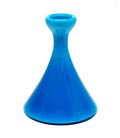  Blauw glazen Carnaby vaas/kandelaar met witte binnenzijde ontwerp Michael Bang ca.1965 uitvoering Holmegaard / Denemarken 
