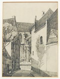  Potloodtekening Zicht op de kerk uitvoering Toon van de Muysenberg 1901-1967 / Nederland ca.1930 