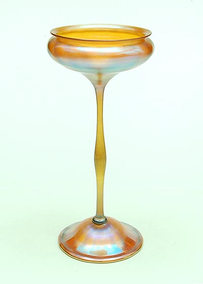Iridescent gold glass vase Favrile design executed by Tiffany USA ca.1900 