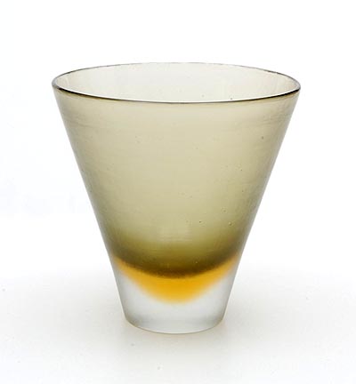 Glass Inciso vase brown- and ambercoloured glass with clear glass overlay design Paolo Venini 1955-'56 executed by Venini / Italy 