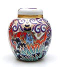 Porcelain covered jar model no 229 with decoration Indra no.15 decoration design Kurt Wendler 1921 executed by Rosenthal Selb / Bavaria Germany 