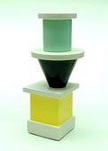 Earthenware vase Vaso matt glaze with soft-green black shiny yellow shiny Limited Edition 65 / 90 design Ettore Sottsass 1986 executed by Tendentse / Italy 