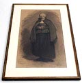 Tekening van vrouw met op de achterzijde tekening van jongetje uitvoering Henri Teixeira de Mattos 1856-1908 in eigen atelier Amsterdam 1880 