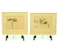 Litho's 2x Konijn 42 x 32 cm Zonder titel 43 x 30 cm ontwerp uitvoering Melle Melle Johannes Oldeboerrigter 1908-'76 in eigen atelier ca.1959 