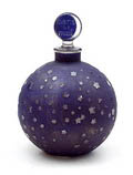 Perfume-bottle Dans la Nuit blue finished clear glass bottle stopper design René Lalique ca.1925 for Worth executed by Lalique / France 