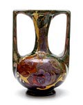 Earthenware vase with polychrome painted floral decoration executed by Rozenburg Den Haag / the Netherlands 1899 