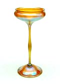 Iridescent gold glass vase Favrile design executed by Tiffany USA ca.1900 