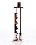 Silver plated candlestick design Ettore Sottsass ca.1985 for Swid Powell / USA Made in Italy 