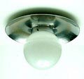 Nickle plated metal ceiling-lamp with white glass ball shade  Giso No.118  design  W.H.Gispen  ca.1928 executed by  Gispen  / the Netherlands 