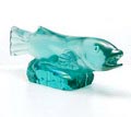 Solid glass sculpture of fish soft-green glass with iridising layer nord irisé design Flavio Poli 1938 executed by Seguso Vetri d'Arte Murano / Italy Executed for the XXIe Biennale / Venice 1938 
