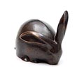 Gepatineerd bronzen sculptuur van een konijn ontwerp É douard Marcel Sandoz ca.1917 uitvoering Susse Frères Parijs / Frankrijk 