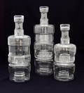 Stapelkaraffen Partymix kleurloos kristal in vorm geblazen ontwerp Floris Meydam Lit Floris Meydam Leerdam glas 1944-1986 pag.85 afb.114 