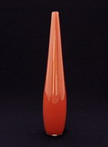 Unica vaas vrijgeblazen oranje glas met blankglazen overlay ontwerp Floris Meydam 