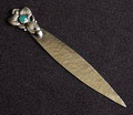 Zilveren briefopener uitgevoerd v.Ch Kopenhagen / Denemarken 1922 essayeursteken C.F.Heisse 1904-1932 