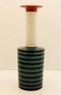 Vaas ontwerp Ettore Sottsass 1958 gelimiteerde heruitgave no 9 van 20 geproduceerd door Bitossi / Italy 2001 In orginele doos 
