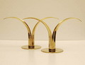 Set goudkleurige metalen kandelaars ontwerp Ivar Alenius Björk uitvoering Fa Ystad-Metall / Sweden ca.1930 