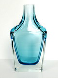 Blankglazen vaas met ingesloten blauwe kern Cenadese / Murano / Italie ca.1970 