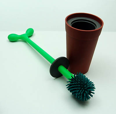 Botterweg Auctions Amsterdam > Plastic toilet brush Merdolino in the  shape of a flowerpot with plant, design Stefano Giovannoni, executed by  Alessi / Italy 1993