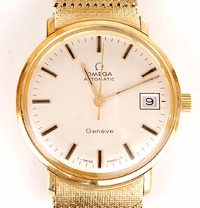 Botterweg Auctions Amsterdam \u003e Gouden(14kt) herenhorloge Omega Automatic  Genève, in originele staat, ca.1965
