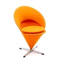 Cone chair with orange upholstery, design Verner Panton (1926-1988) ca.1960, executed by Plus Ligne / Denmark