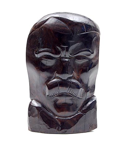Ebony wooden sculpture Stalinbuste cut by Hildo Krop for the occasion for the 20th anniversary of the Soviet Union celebrated in the Apollohall Amsterdam / the Netherlands in November 1937 